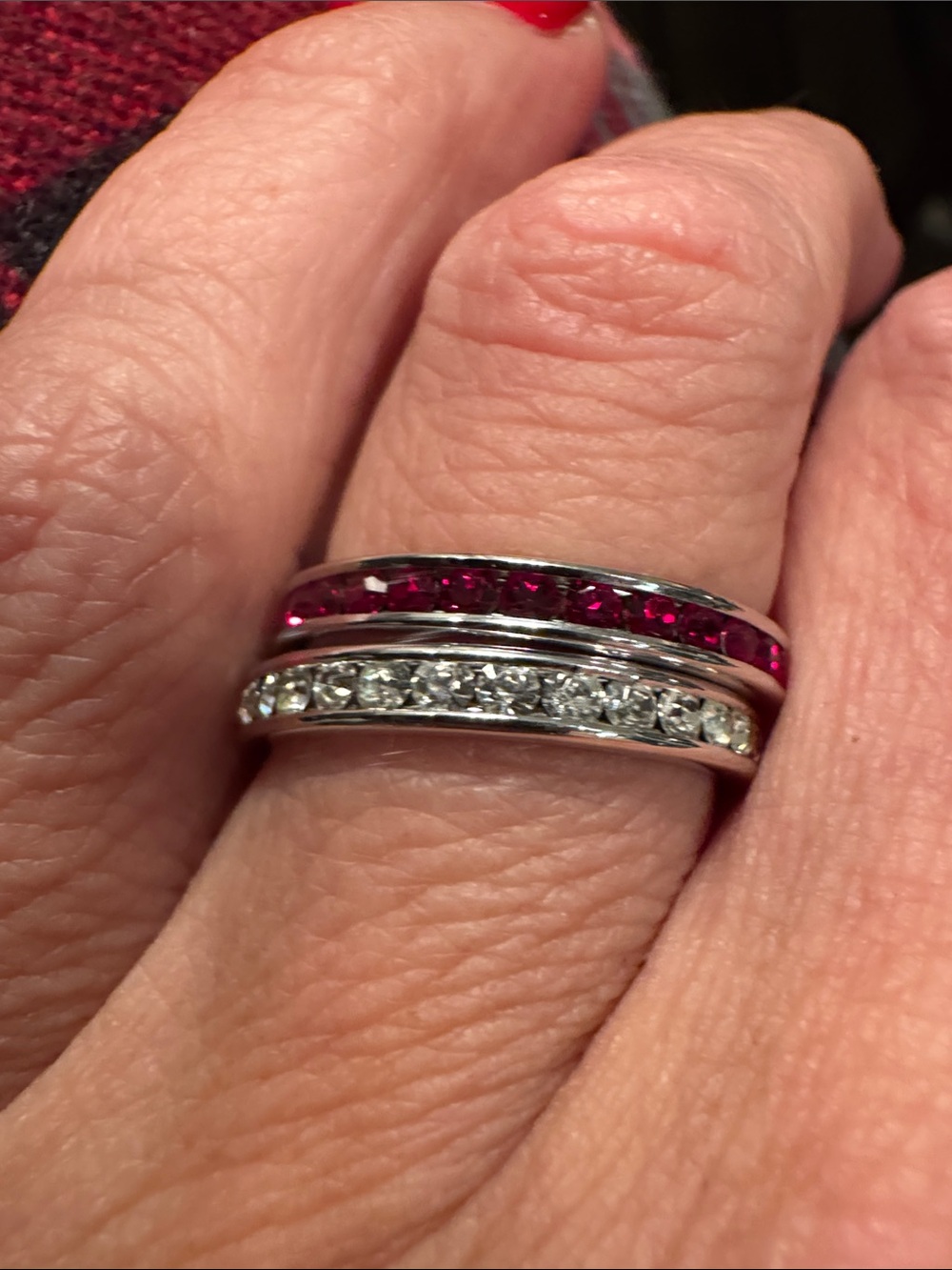 Cubic zirconia 18k Gold, electroplated stackable rings choice one - Picture 2 of 4